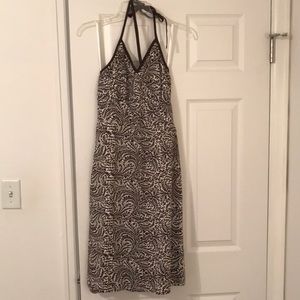 Ann Taylor Brown and White Halter Dress Size 2 NWT